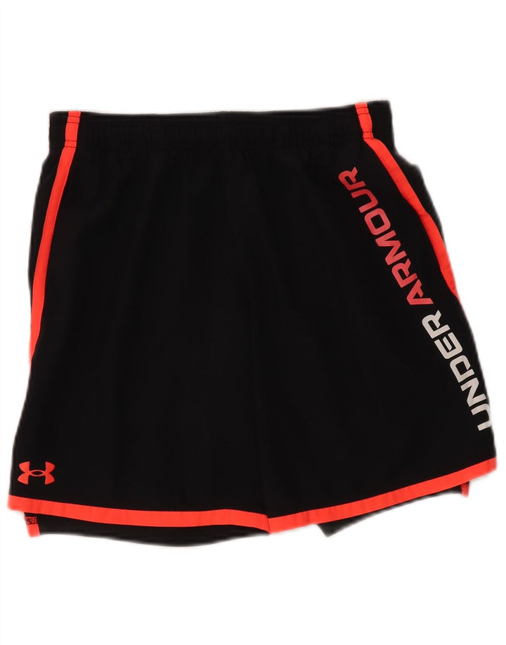 Chłopięce spodenki sportowe Under Armour z grafiką na 11-12 lat, duże, czarne, poliestrowe