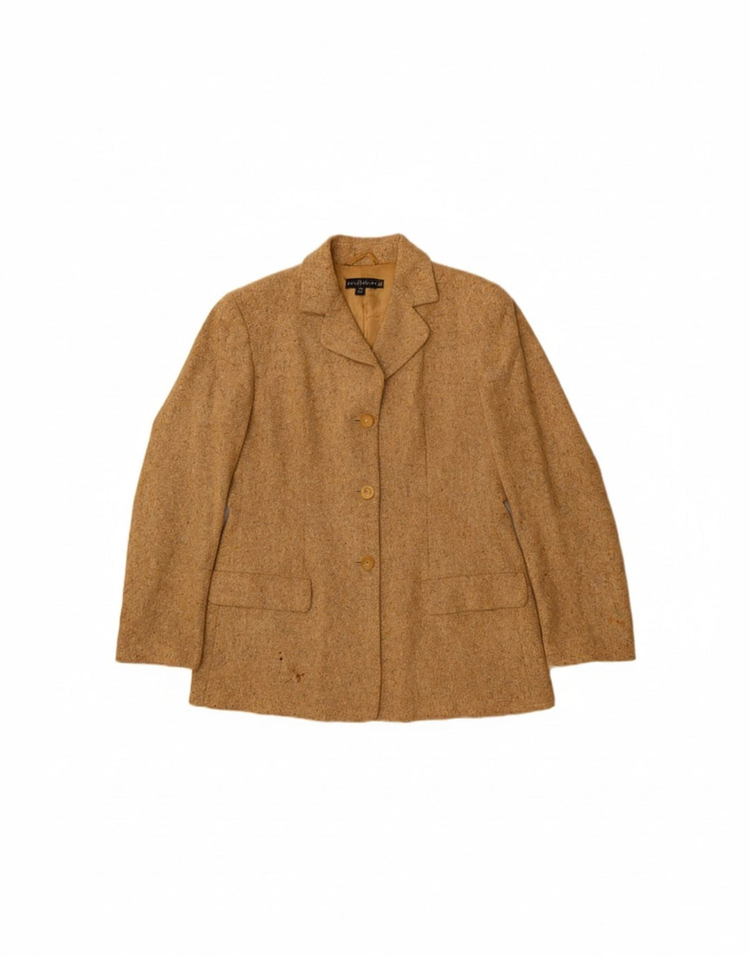 BELFE & BELFE Womens 3 Button Blazer Jacket IT 46 Large Beige Flecked Wool