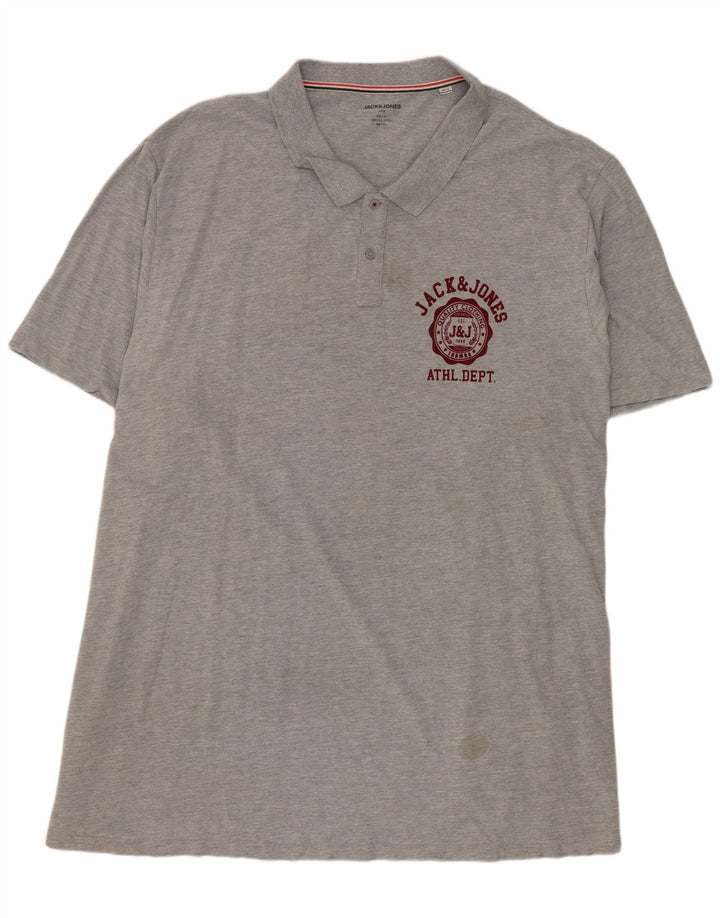 Męska koszulka polo Jack & Jones, 6XL, szara, bawełniana
