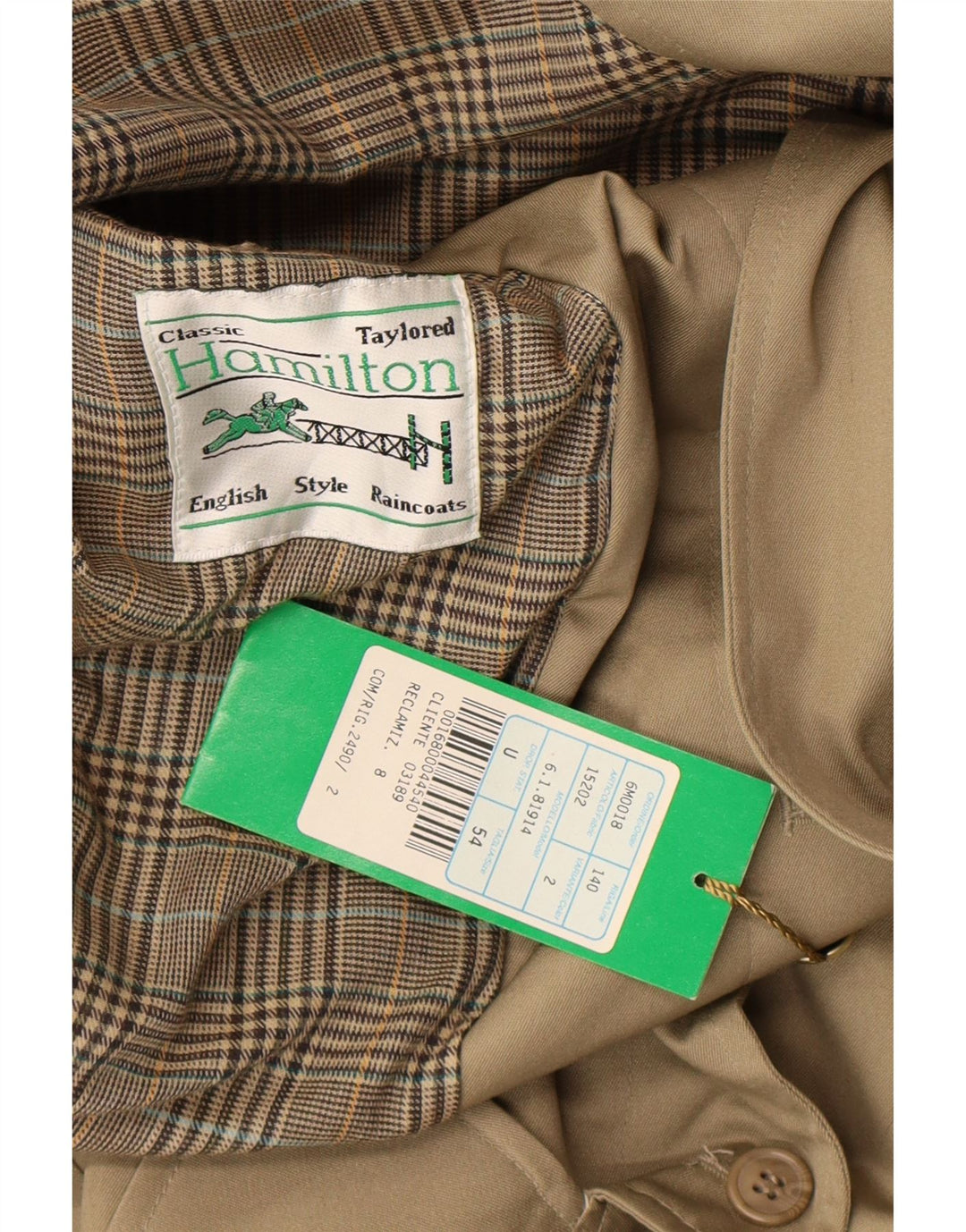 Męski płaszcz przeciwdeszczowy Hamilton IT 54 2XL Beżowy Klasyczny