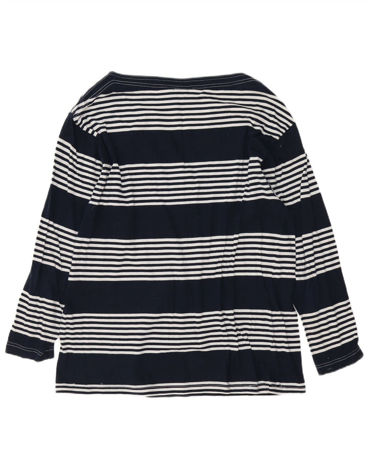 Damski top graficzny Trussardi Jeans z długim rękawem, UK 14, średni granat