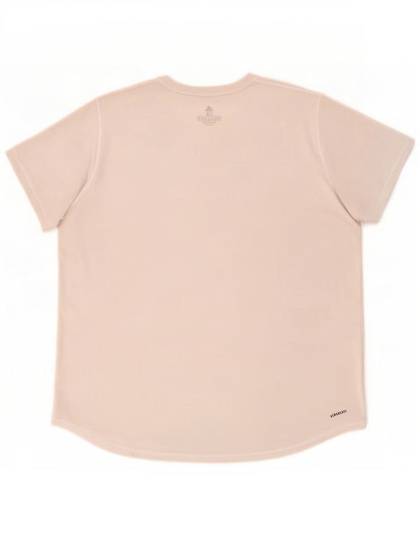 Damska koszulka Adidas Aeroready Graphic Top UK 24/26 2XL Szary poliester