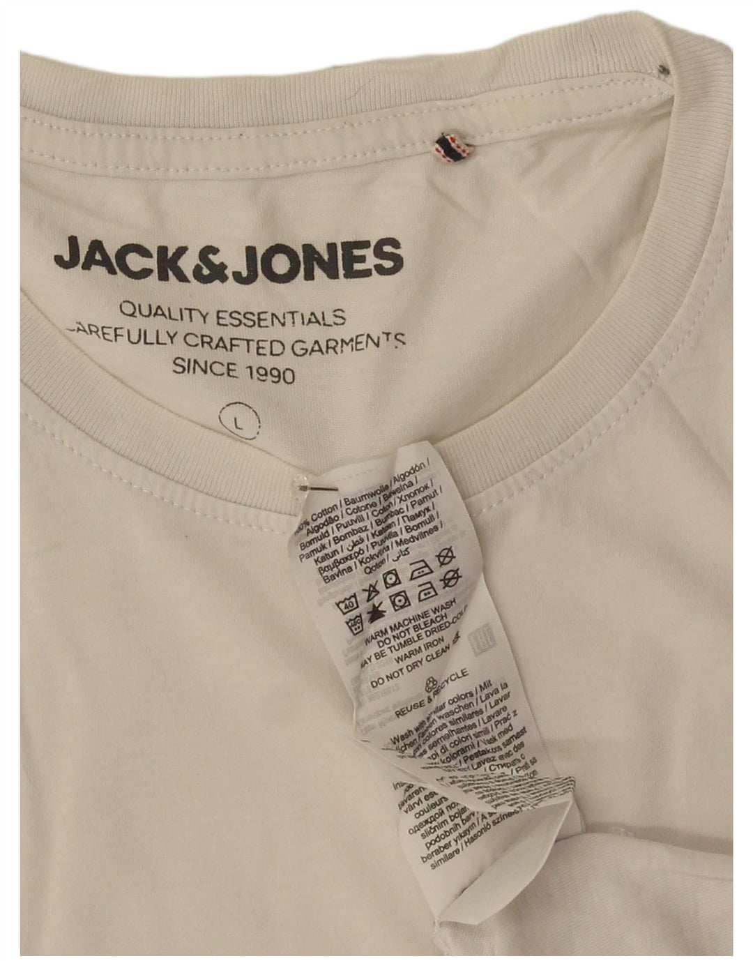 Męski T-shirt z grafiką Jack & Jones, duży, biały, bawełniany