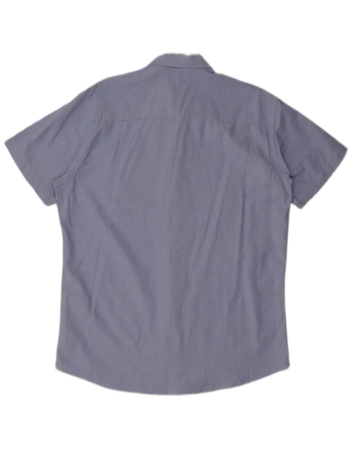 Koszula męska z krótkim rękawem Jack & Jones, XL, niebieska, bawełniana