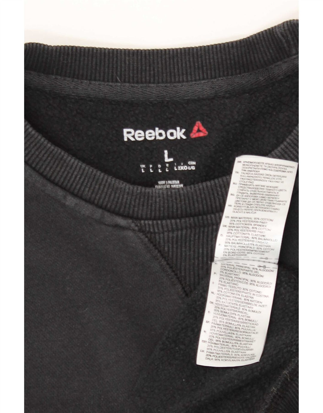 Męska bluza Reebok Sweter, duża, czarna, bawełniana