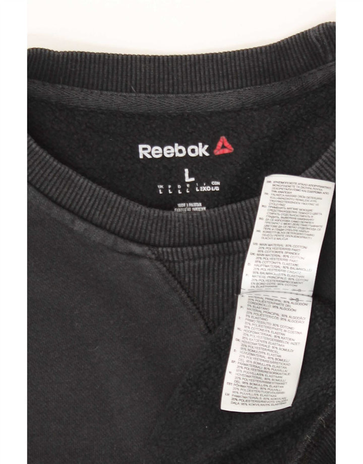 Męska bluza Reebok Sweter, duża, czarna, bawełniana