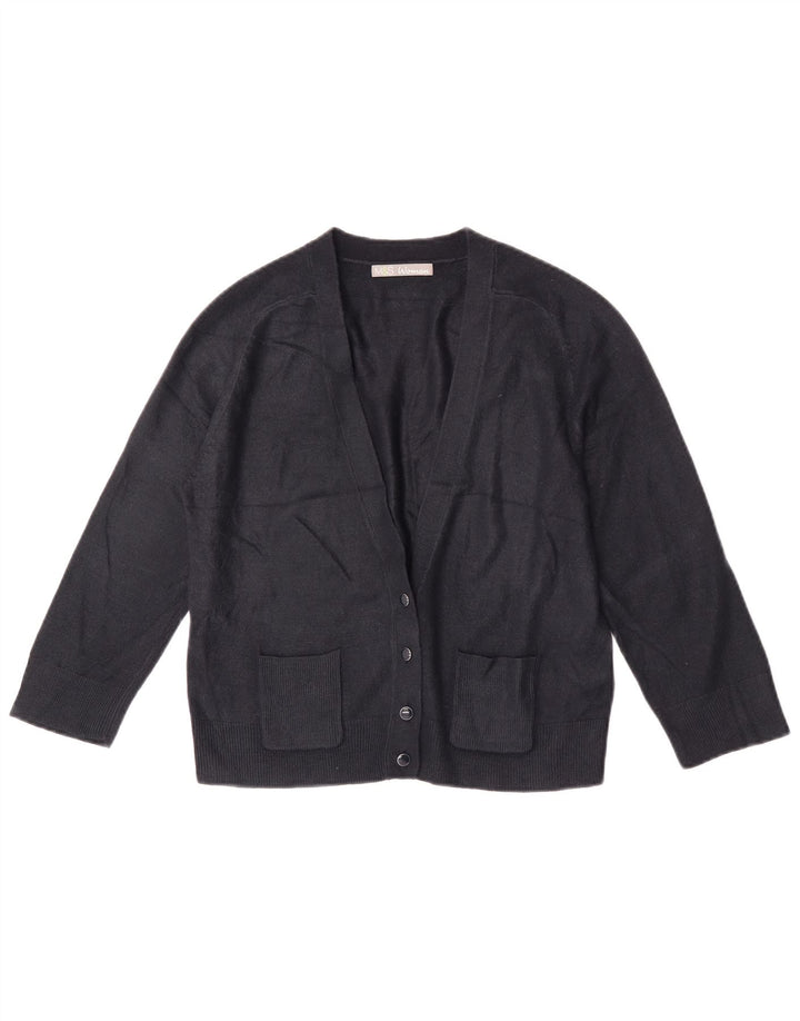 Marks & Spencer Damski sweter typu Crop Cardigan UK 12 Średni granatowy akryl