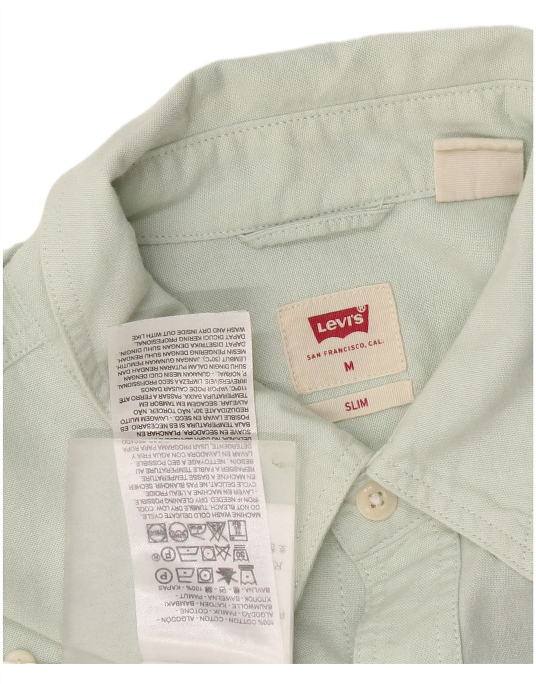Koszula męska Levi's Slim Fit, średnia, zielona bawełna