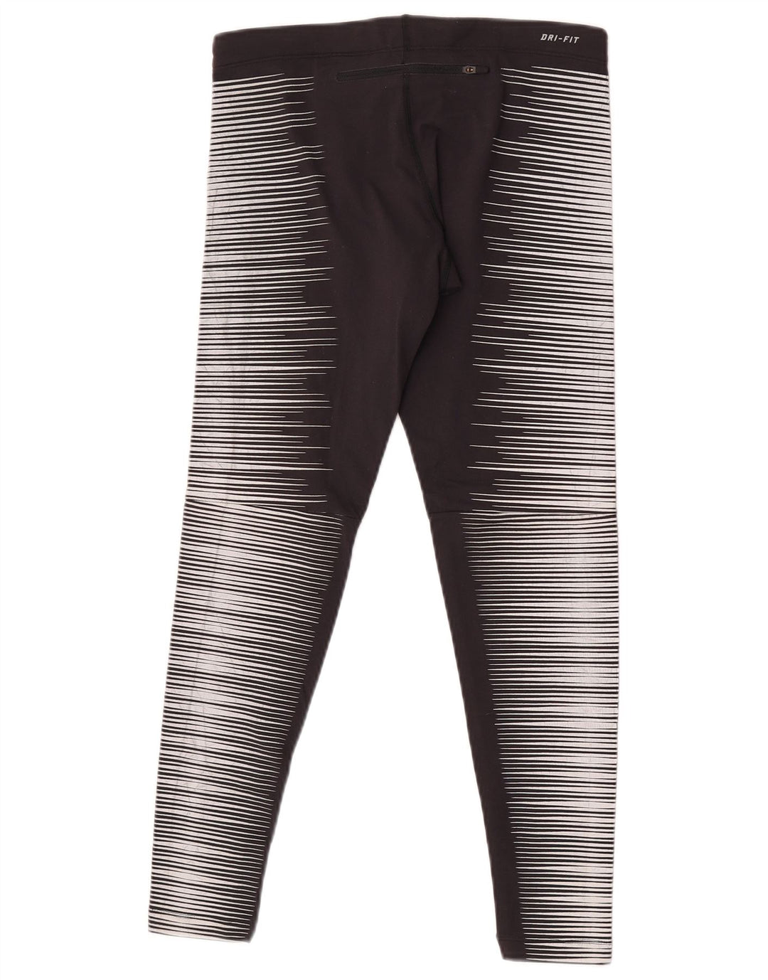 Damskie legginsy Nike Dri Fit UK 12, nylonowe średnie czarne paski