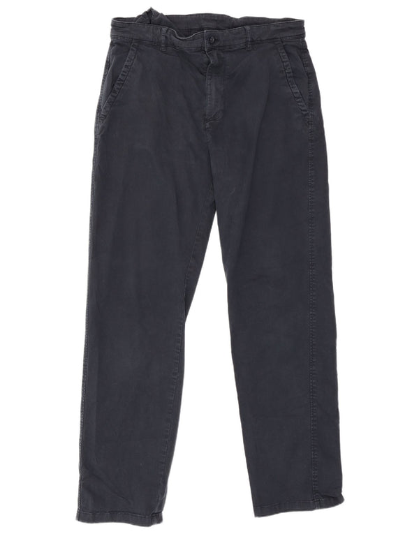 Męskie proste spodnie chino Zara EU 42 Large W32 L30 Granatowa bawełna