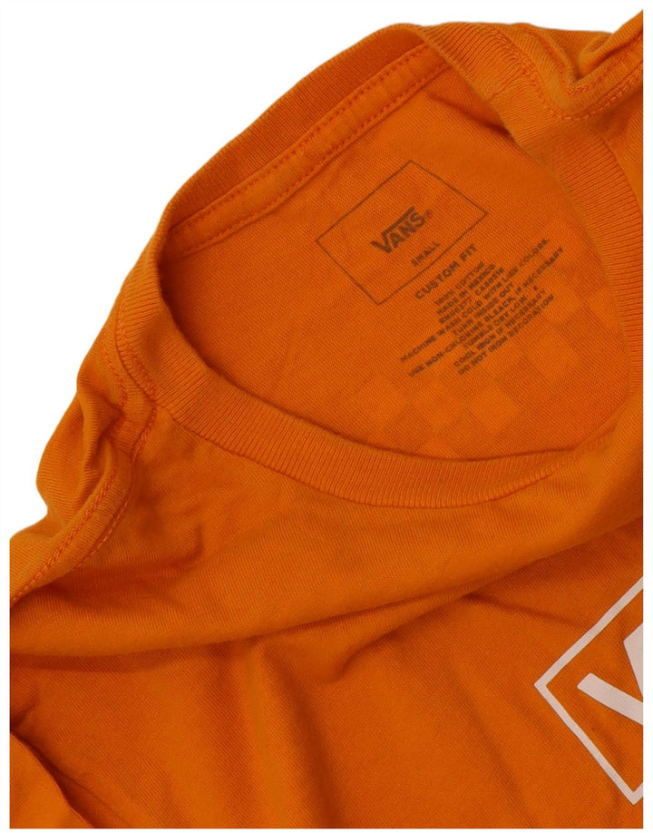 Męski T-shirt Vans Custom Fit z grafiką, mały, pomarańczowy, bawełniany