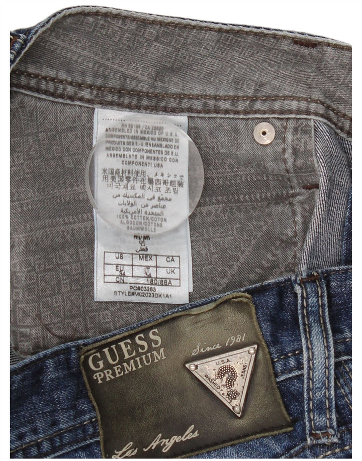 Guess Męskie Proste Dżinsy W34 L34 Niebieskie Bawełniane