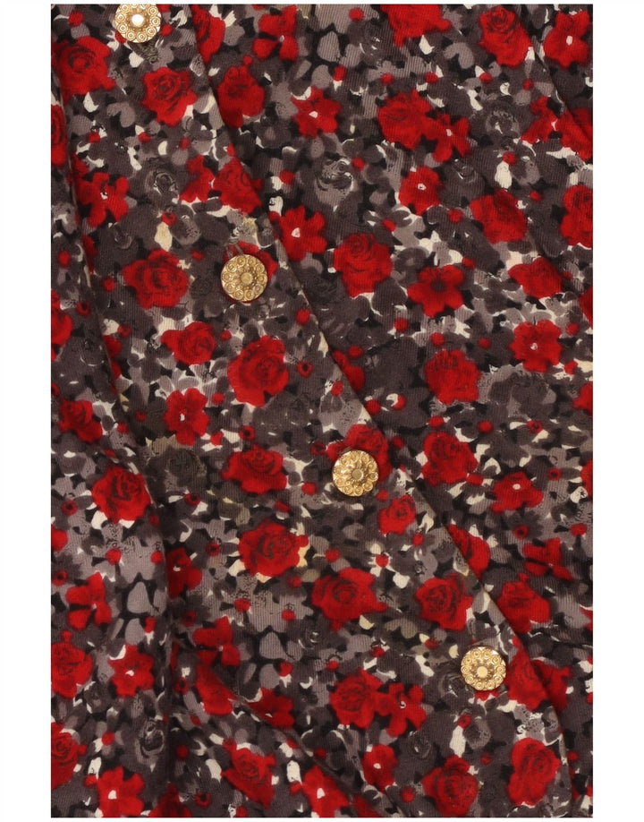 Damska bluzka koszulowa Premode wiązana z przodu UK 18 XL w czerwone kwiaty