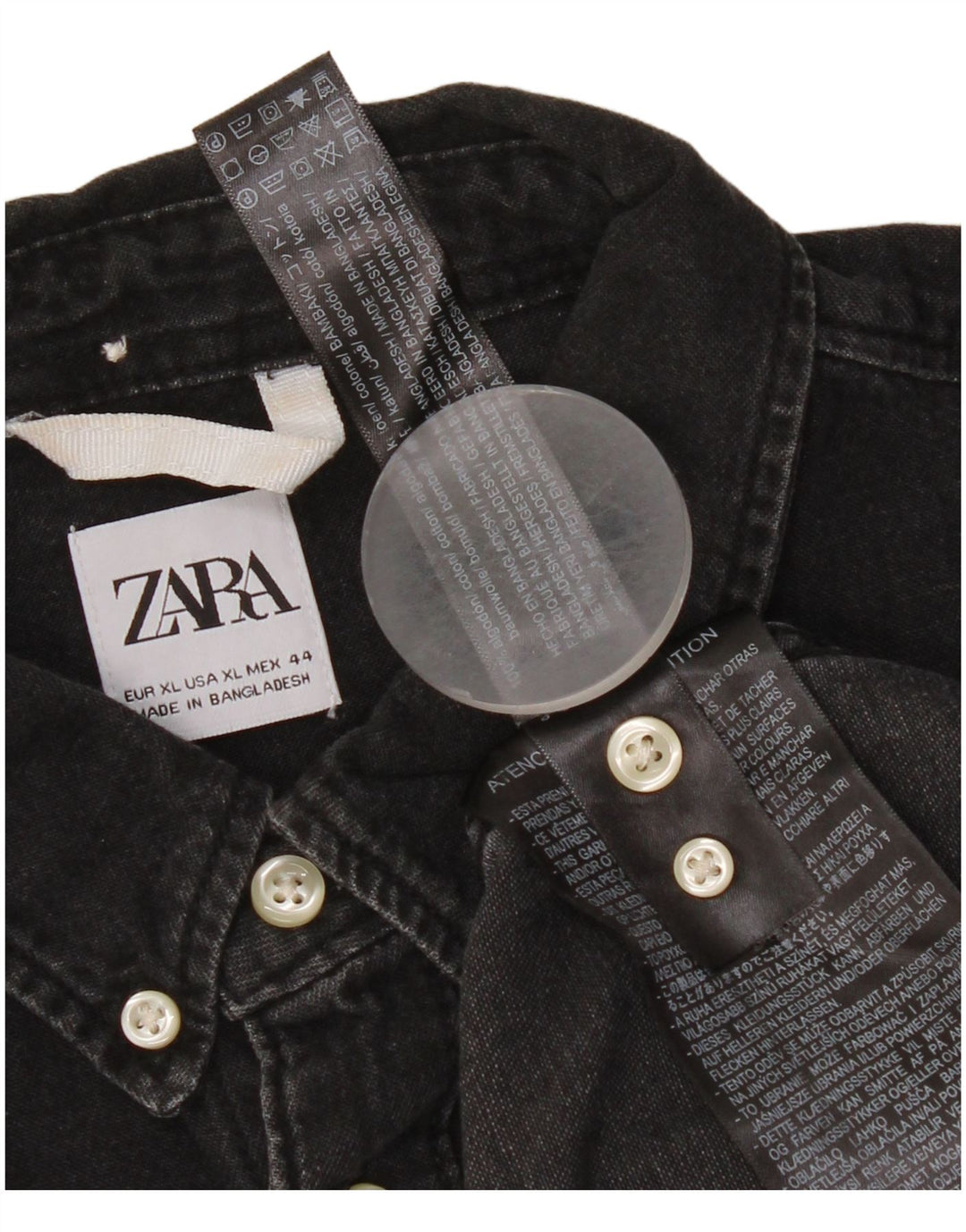 Męska koszula dżinsowa Zara XL, czarna, bawełniana