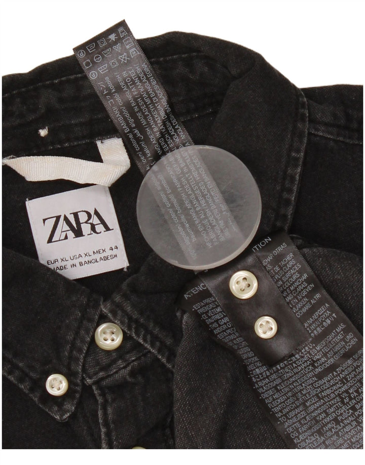 Męska koszula dżinsowa Zara XL, czarna, bawełniana