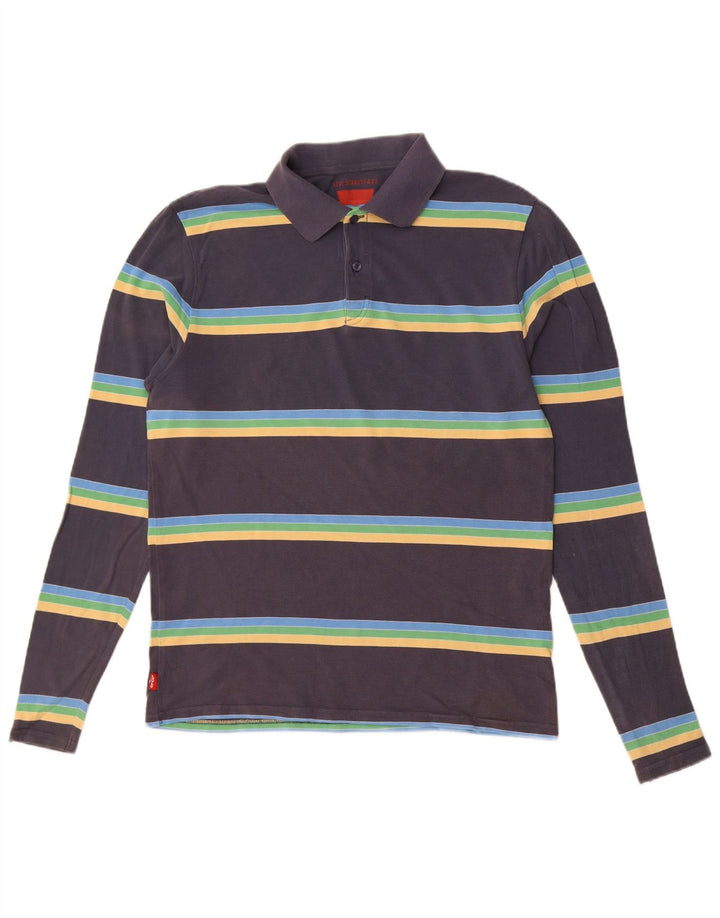 Męska koszulka polo Levi's z długim rękawem. Średnio granatowa, bawełniana w paski