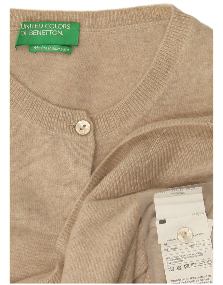 Sweter damski Benetton UK 12 średni beż, nowa wełna