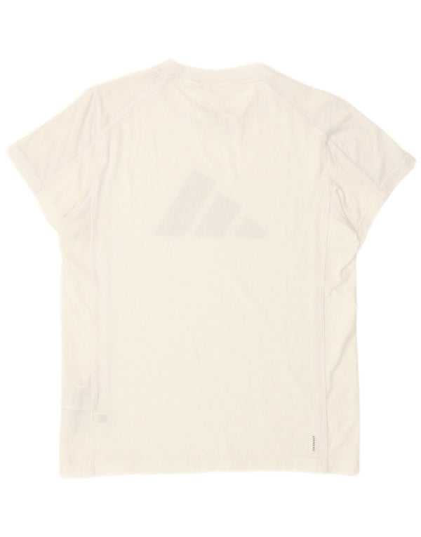 Adidas Womens Graphic T-Shirt Top UK 8/10 Small White Polyester