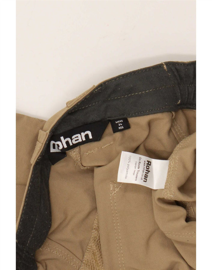 Męskie proste spodnie chino Rohan W34 L29 Khaki, poliamid