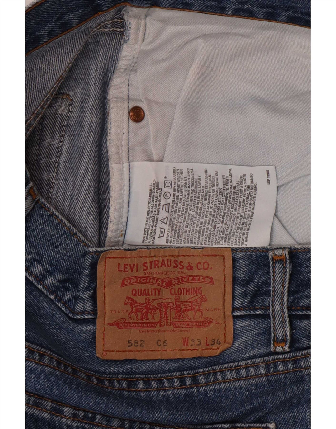 Męskie dżinsy Levi's 582 Straight W33 L28 Niebieskie bawełniane