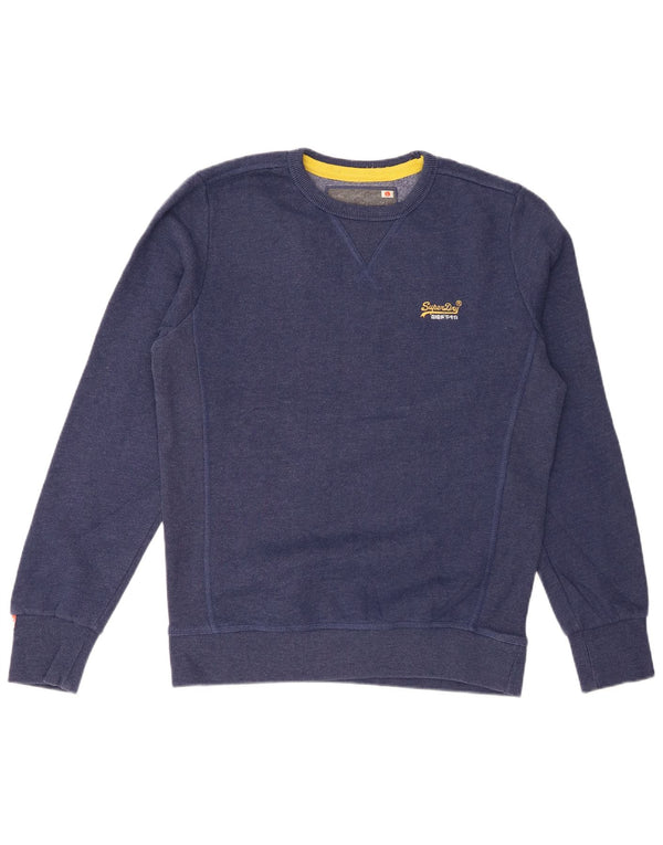 Superdry Mens Sweatshirt Jumper Large Blue Cotton