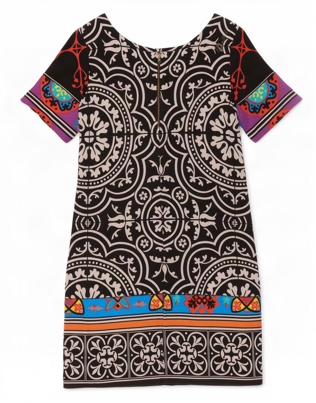Damska sukienka typu shift Desigual EU 36 Small, wielokolorowa wiskoza Paisley
