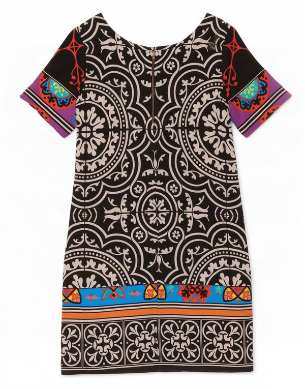 Damska sukienka typu shift Desigual EU 36 Small, wielokolorowa wiskoza Paisley