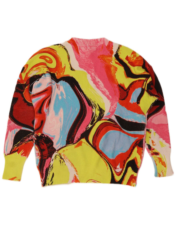 Damski sweter Desigual z dekoltem w kształcie litery V, UK 14, średni, wielokolorowy
