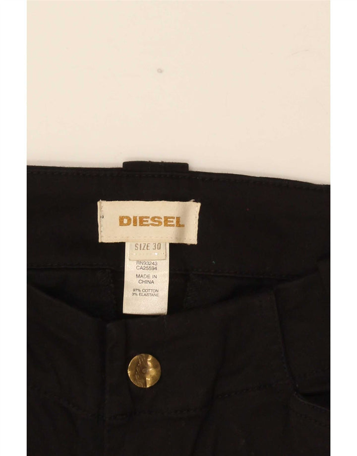 Spodnie damskie Diesel Slim Cargo W30 L35 Czarna bawełna