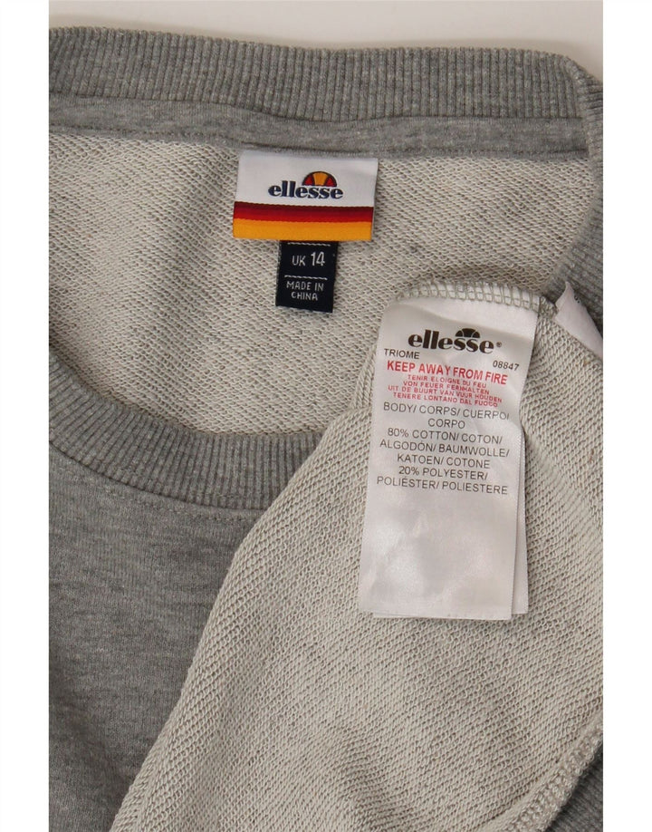 Damska bluza z grafiką Ellesse, UK 14, duża, szara bawełna