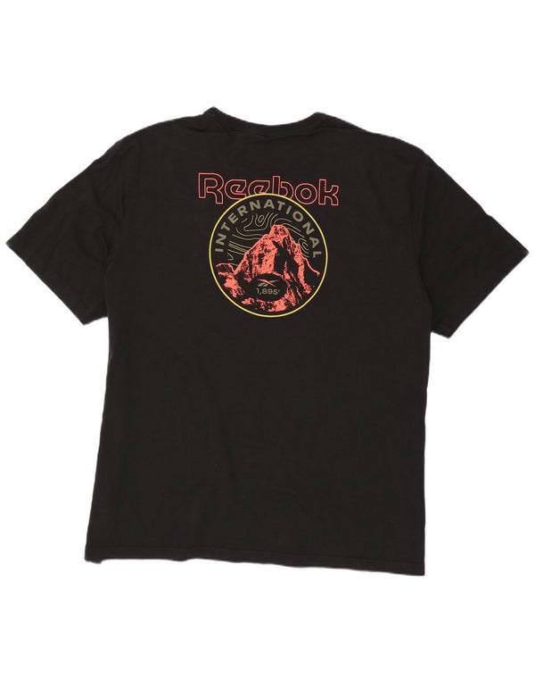 Męska koszulka z grafiką Reebok Top 2XL, czarna bawełna