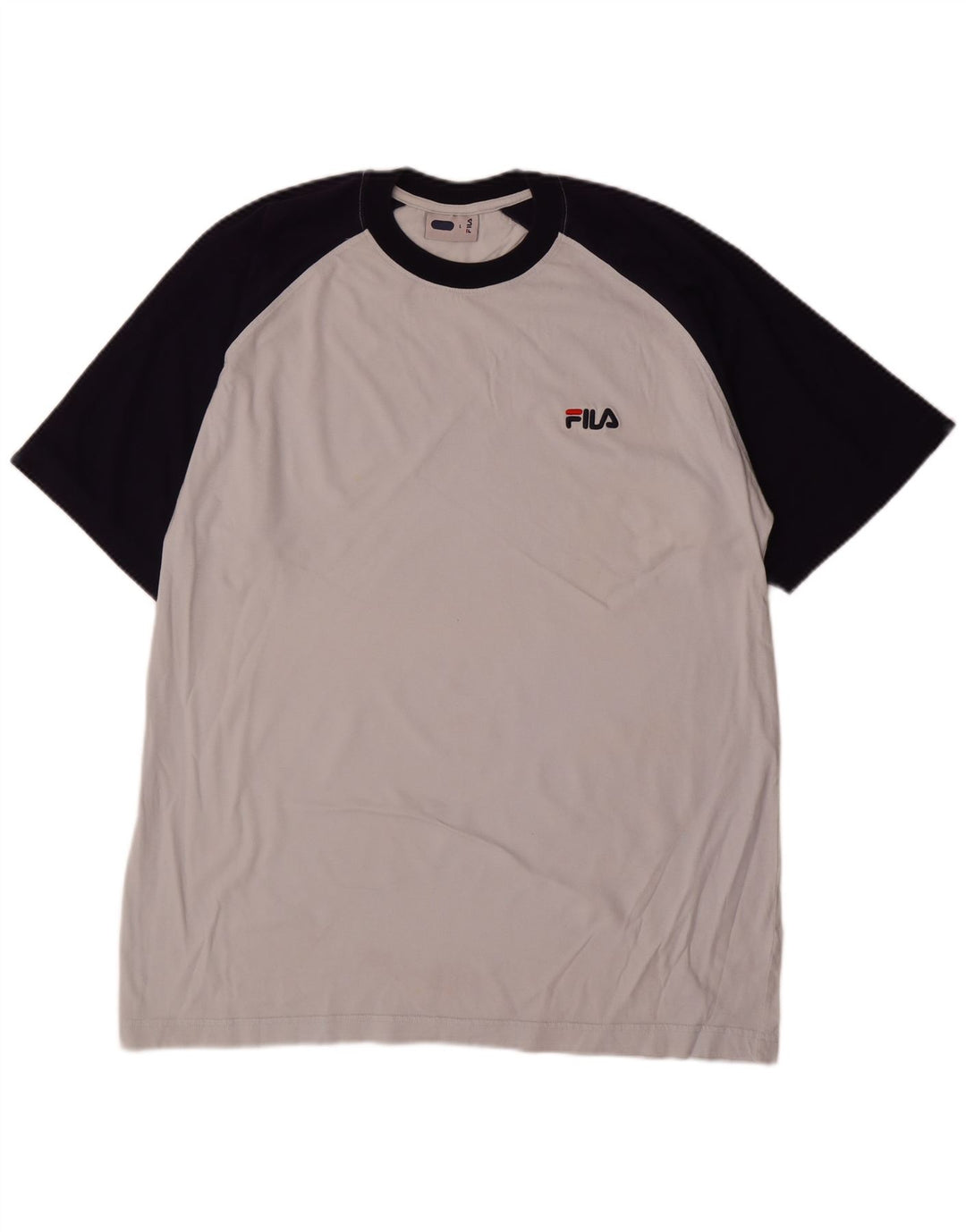 T-shirt męski Fila, duży, szary, bawełniany z blokami kolorów