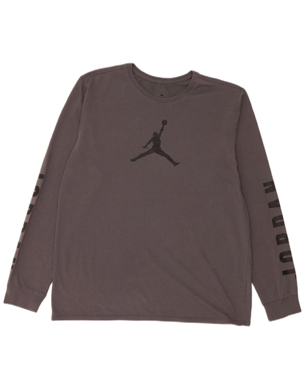 Męski top Jordan Dri Fit Graphic z długim rękawem XL, szary, bawełniany