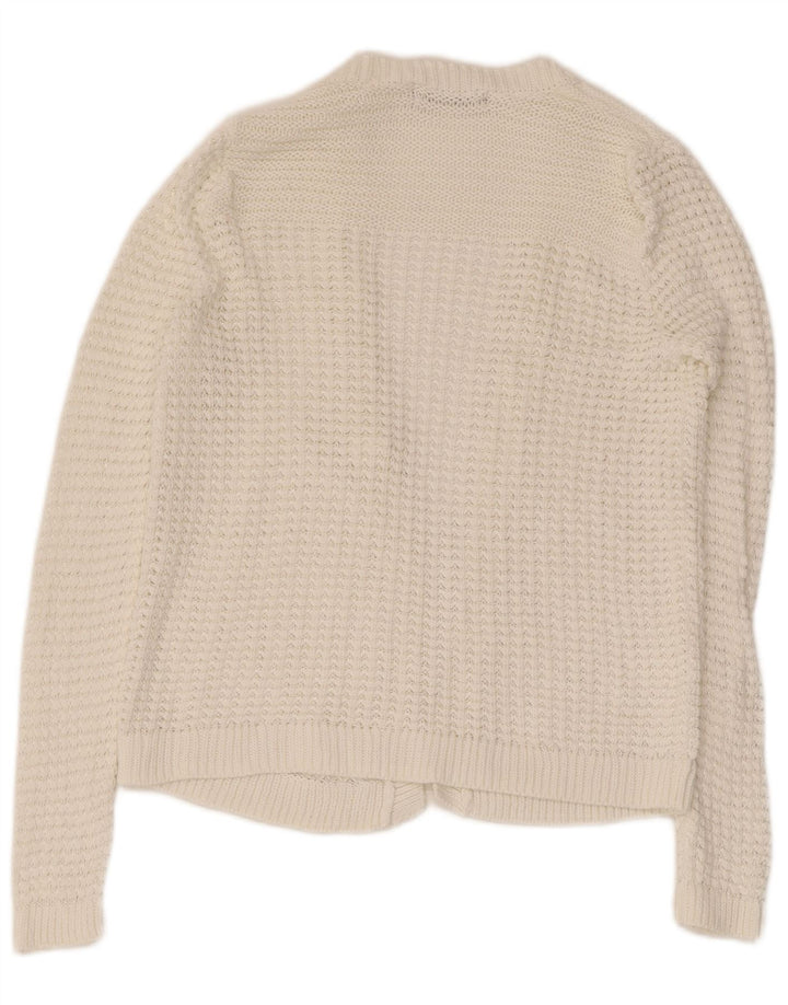 Marks & Spencer Damski sweter rozpinany UK 8, mały, biały
