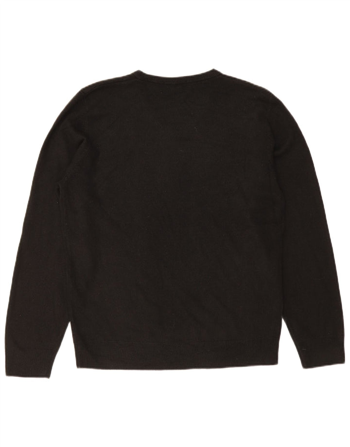 Męski sweter Marks & Spencer Blue Harbor z dekoltem w kształcie litery V, średni czarny