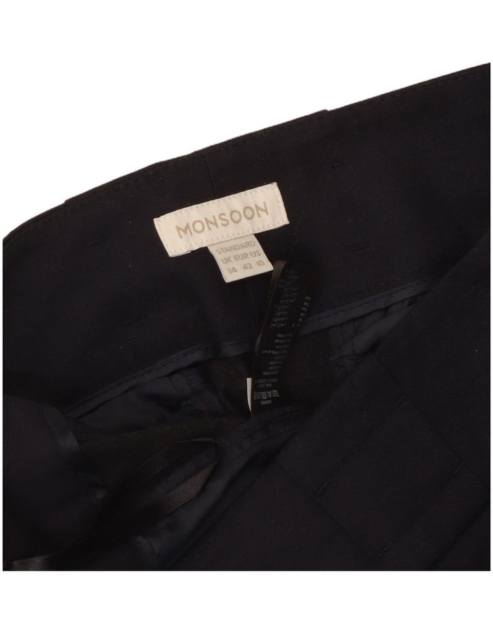 MONSOON Womens Standard Fit Casual Trousers UK 14 Large W36 L30 Navy Blue