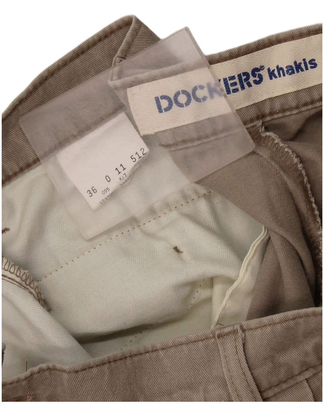 Męskie spodenki chino DOCKERS w kolorze khaki W36, duże, beżowe, bawełniane