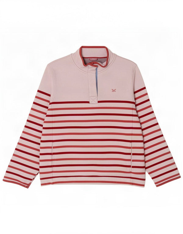 Crew Clothing Damska bluza z dekoltem w serek UK 16, duże różowe paski