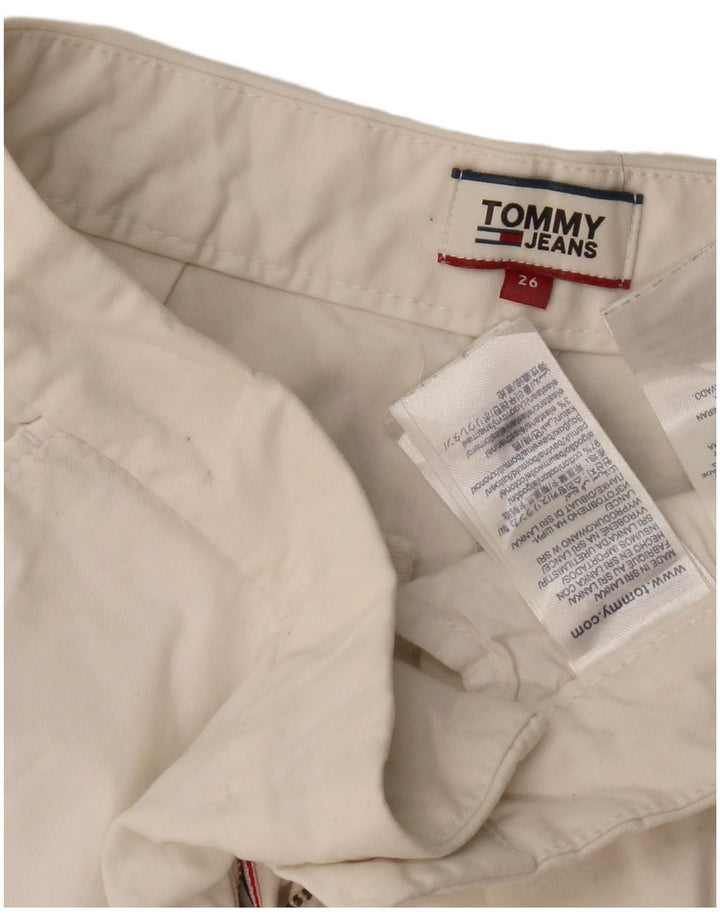 Damskie spodenki Chino TOMMY HILFIGER W26 Małe złamanej bieli, bawełniane