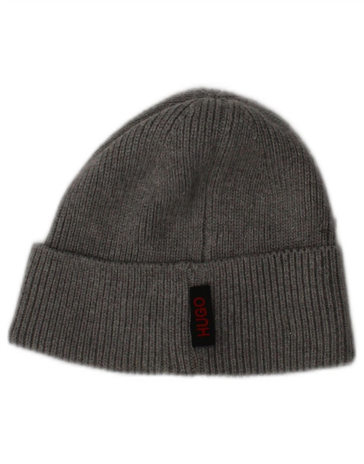 Męska dzianinowa czapka Beanie Hugo Boss w jednym rozmiarze, szare logo