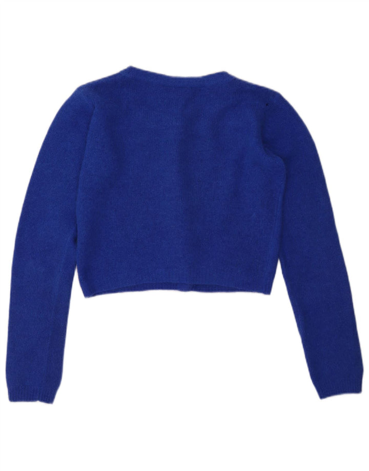 Sweter damski VINTAGE Crop Cardigan UK 10 Small Blue Wełna