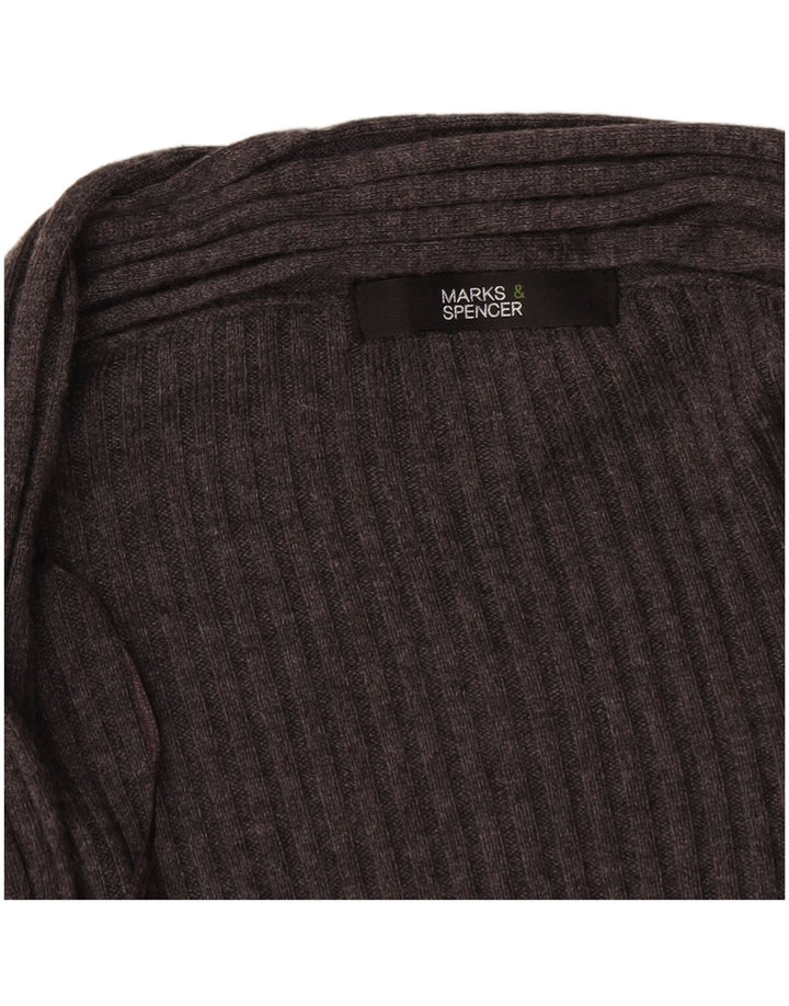 Marks & Spencer Damski sweter rozpinany o długim kroju, UK 18 XL, szary