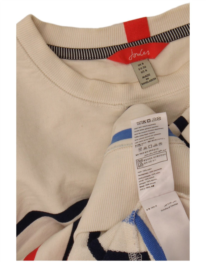 Damski sweter oversize Joules UK 8, bawełniany w małe białe paski