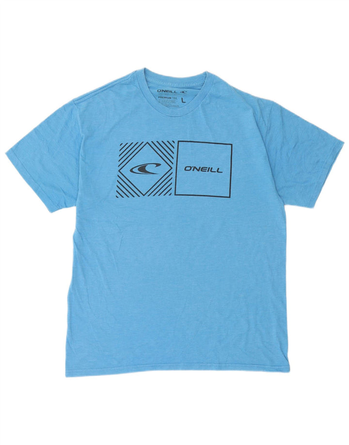 Męski T-shirt z grafiką O'Neill, duży, niebieski, bawełniany