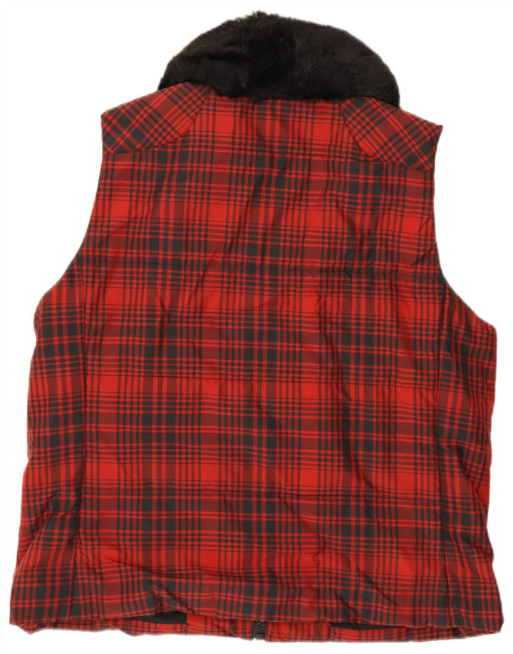 Kamizelka damska RALPH LAUREN UK 18 XL, poliester w czerwoną kratę
