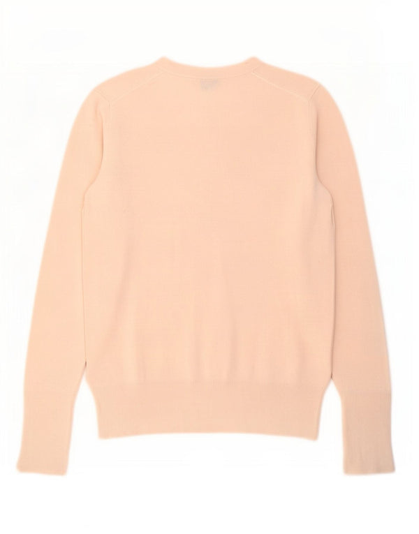 Zara Womens Crew Neck Jumper Sweater UK 10 Small Beige Viscose
