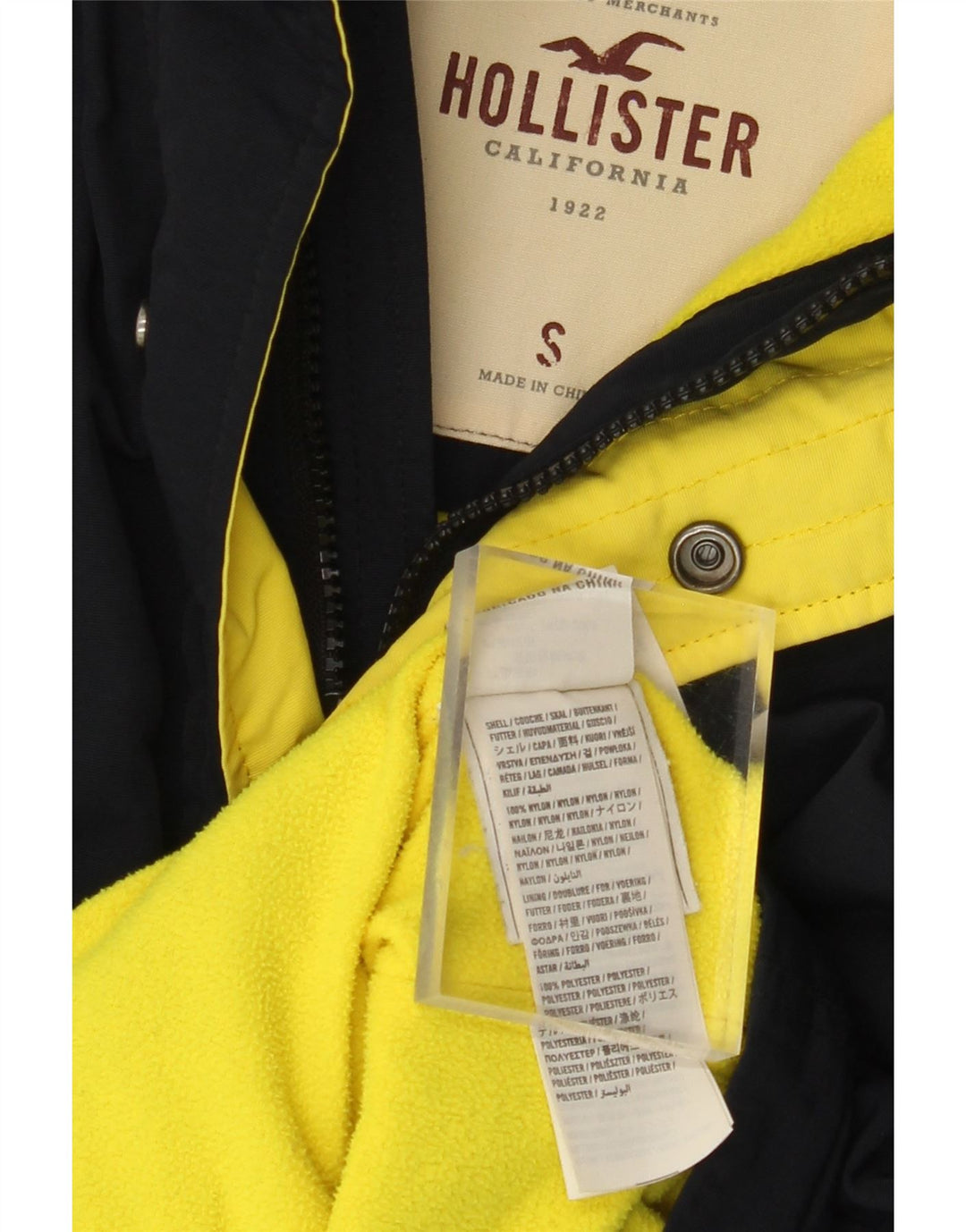 Damska kurtka wiatrówka oversize HOLLISTER UK 10, mała, granatowa, nylonowa