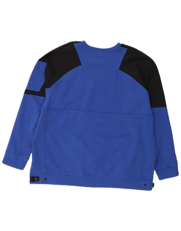 Bluza męska Adidas Jumper 2XL Niebieska bawełna z blokami kolorów