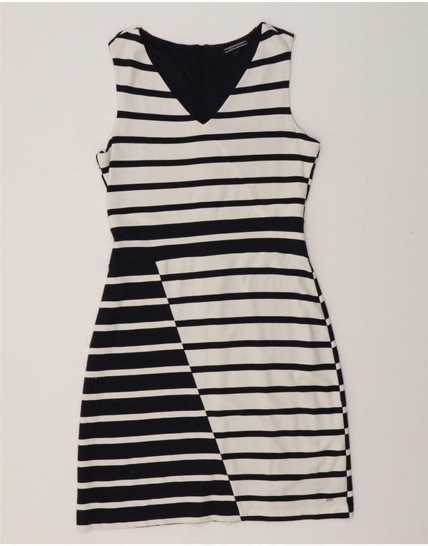 Damska sukienka płaszczowa bez rękawów TOMMY HILFIGER UK 14 w duże białe paski