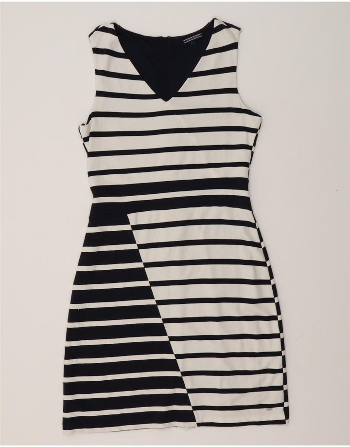 Damska sukienka płaszczowa bez rękawów TOMMY HILFIGER UK 14 w duże białe paski